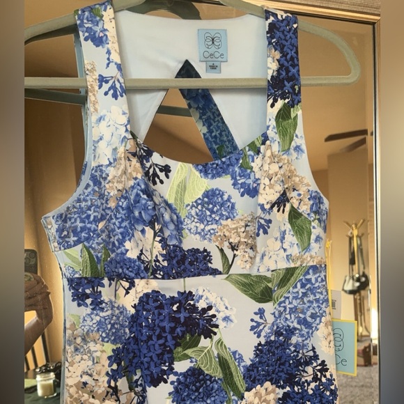 CeCe Hydrangea Cutout Dress Spring Meadow - Picture 4 of 7